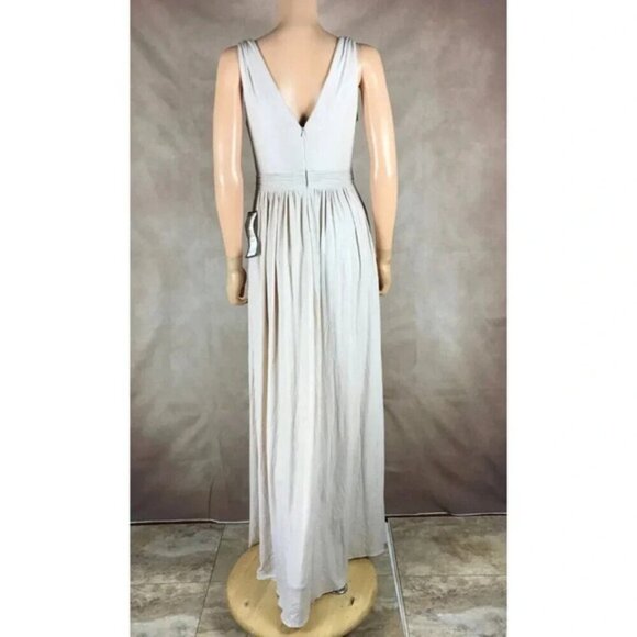 ADRIANNA PAPELL V-Neck Shimmer Gown with Pockets NWT 4 - Picture 7 of 12